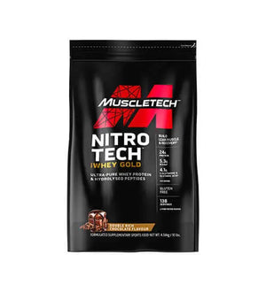 MuscleTech Nitro-Tech 100% Whey Gold 10Lb + 2 FREE Abe Samples