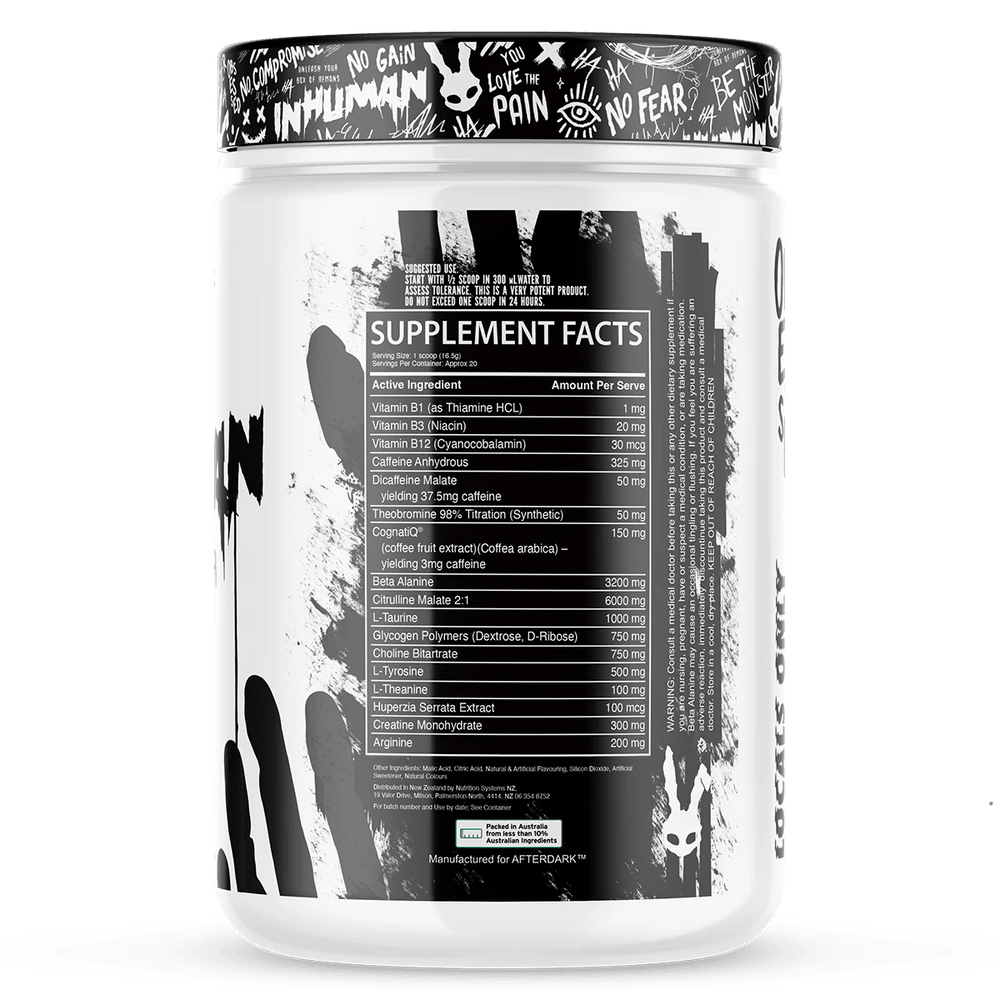 AfterDark Supplements Inhuman High Stim Pre Workout