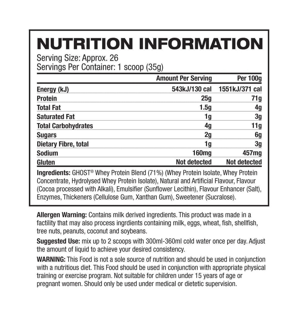 Ghost Whey Protein + 2 FREE Hydration RTD's