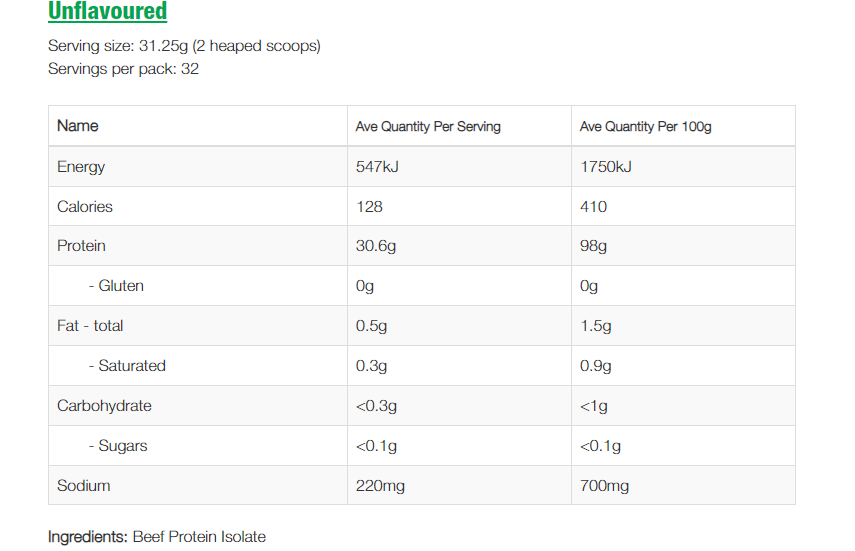 NZProtein Beef Protein Powder 1kg