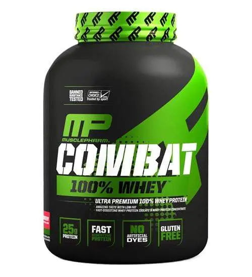 MusclePharm Combat 100% Whey Protein + Free TopDog Shaker