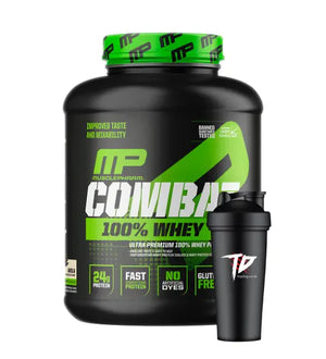 MusclePharm Combat 100% Whey Protein + Free TopDog Shaker