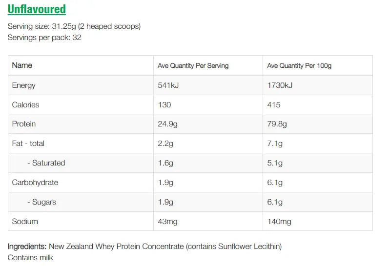 NZProtein NZ Whey Protein 1KG