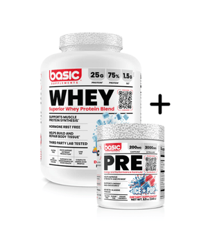 Basic Supplements Whey Protein 5Lb + FREE Pre Workout