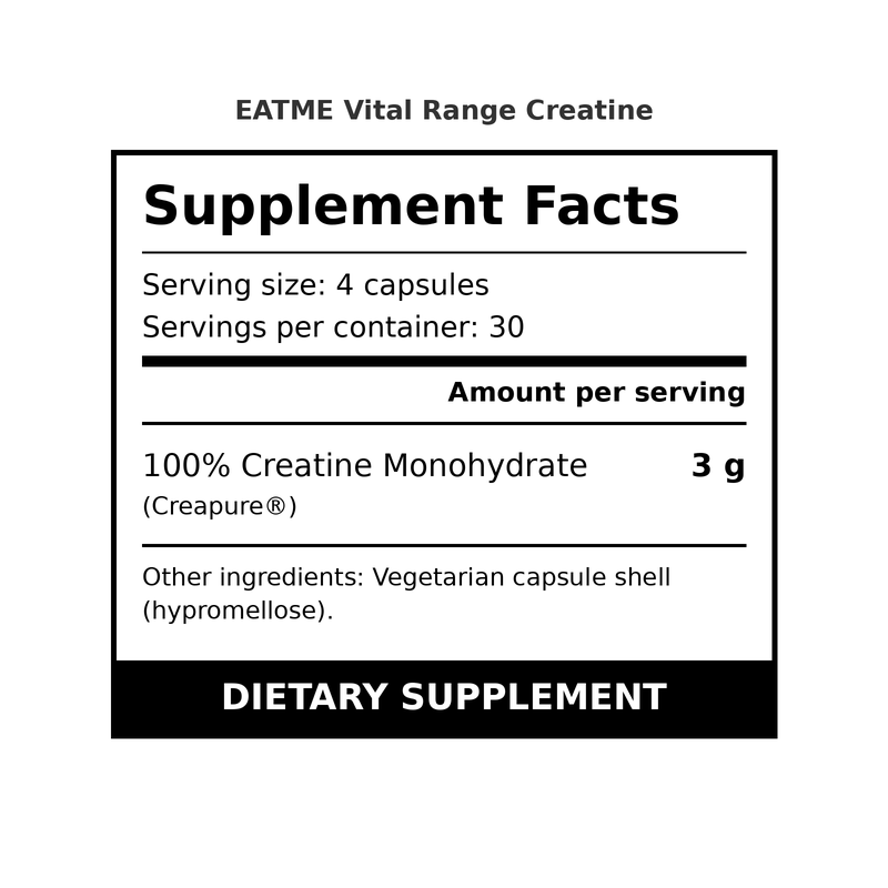 EatMe Vital Range Creatine Creapure Capsules
