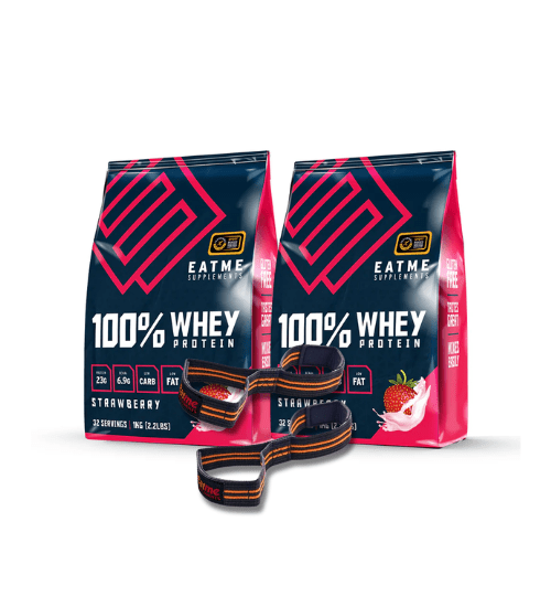 EatMe Premium Whey Double Up 2kg + FREE Lifting Straps