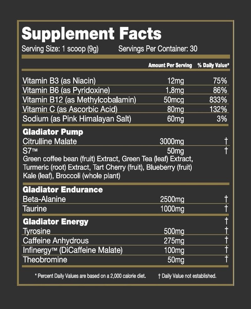 Gladiator Sports Crixus Pre-Workout Powder