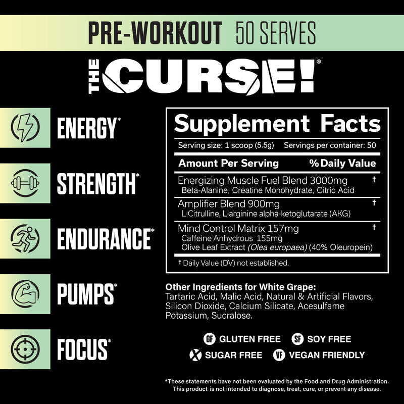 JNX Sports The Curse! Pre Workout + FREE Keychain Funnel