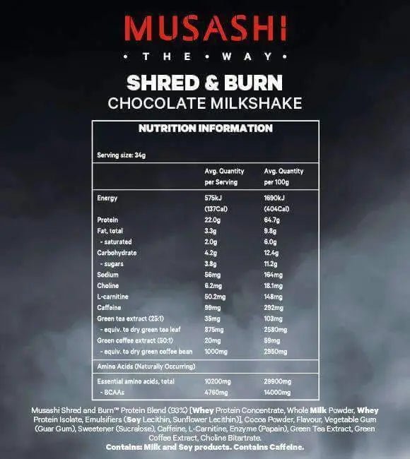 Musashi Shred & Burn Protein