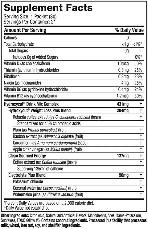 MuscleTech HydroxyCut Drink Mix