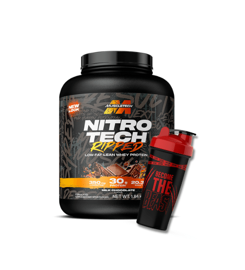 MuscleTech Nitro-Tech Ripped NEW + FREE Pack Nutrition Shaker