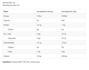 NZProtein MCT Oil Powder 70% 250g