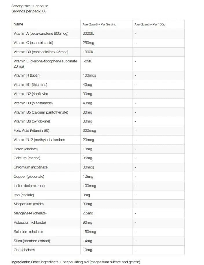 NZProtein Multi-Vitamin 60 Serves