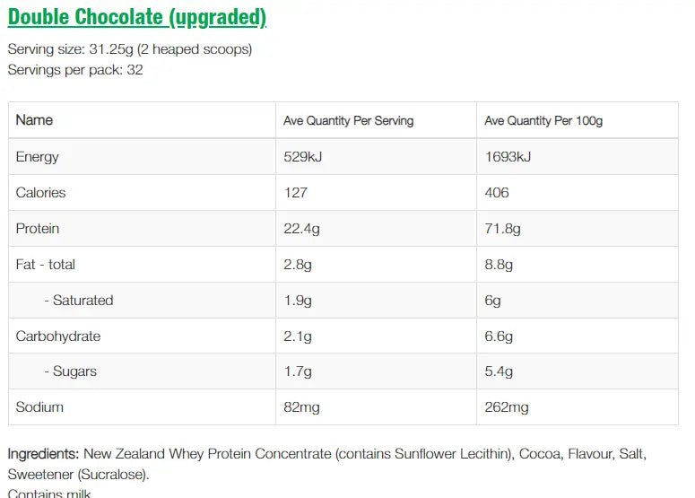 NZProtein NZ Whey Protein 1KG