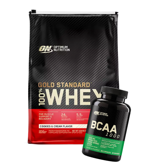 Optimum Nutrition 100% Whey Protein 10Lb + FREE BCAA 60 Caps