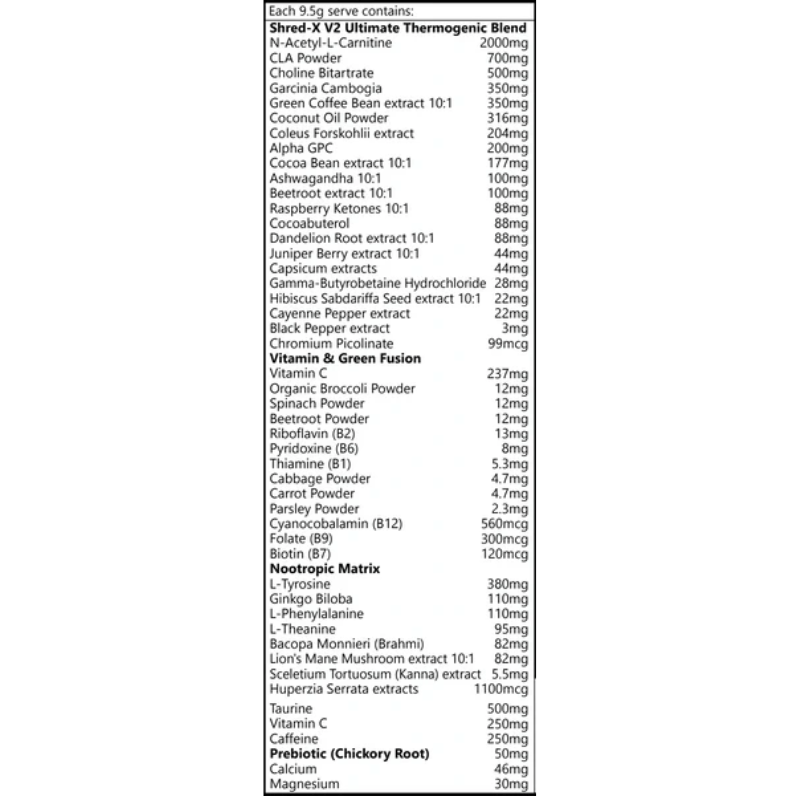 Raiseys Shred-X V2 Thermogenic Fat Burner
