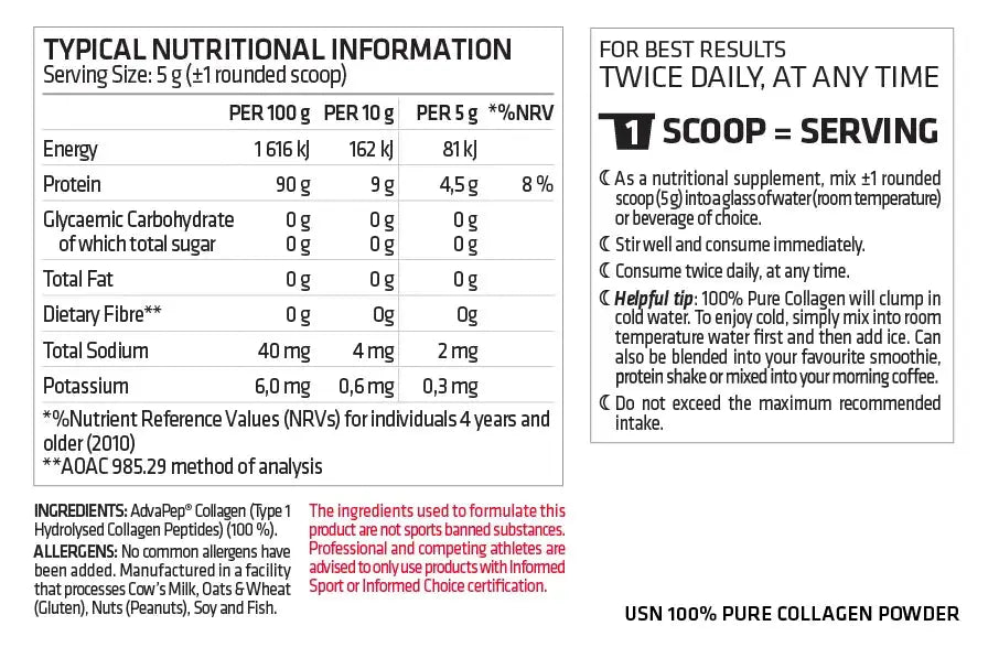 USN 100% Pure Collagen Powder