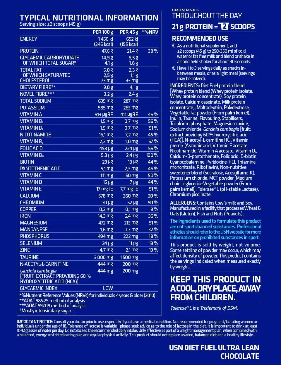 USN Diet Fuel Ultralean + FREE Apple Cider Caps