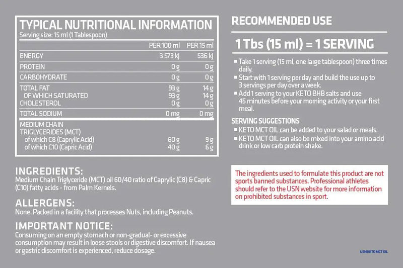 USN Keto MCT Oil