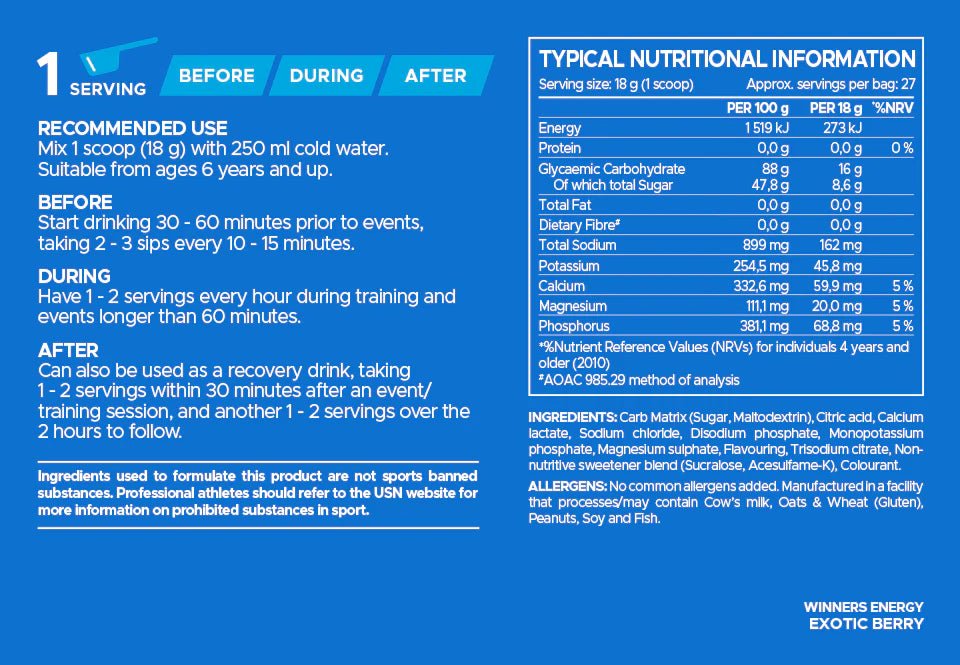 USN Winners Energy Hydration Drink