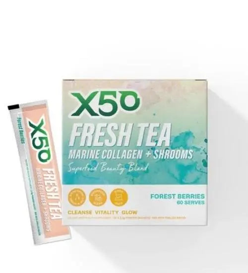 x50 Fresh Tea Marine Collagen + Shrooms 60s