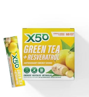 x50 Green Tea + Resveratrol Lemon & Ginger 60s