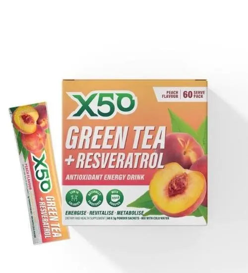 x50 Green Tea + Resveratrol Peach