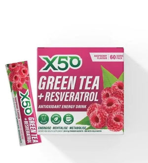 x50 Green Tea + Resveratrol Raspberry