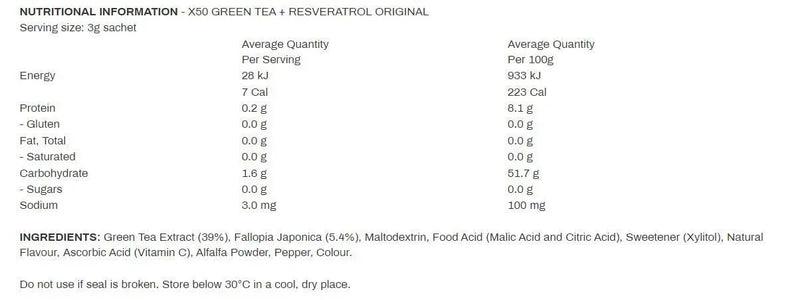 x50 Green Tea + Resveratrol Original